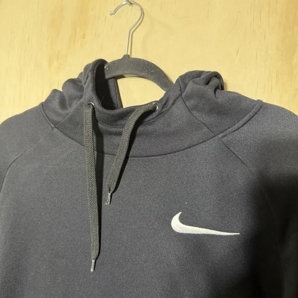 Nike Dri-Fit Hoodie Sweatshirt Black‎ Pullover Athletic Training Men’s L